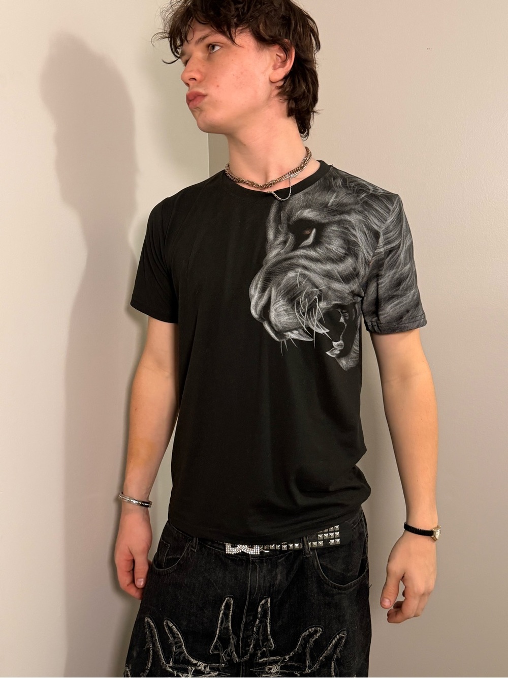 Black Men’s Short-Sleeve Tiger Graphic Tee